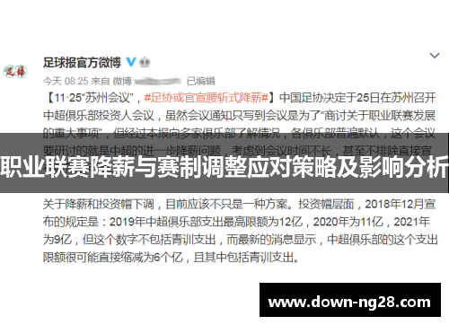 职业联赛降薪与赛制调整应对策略及影响分析 职业联赛降薪与赛制调整应对策略及影响分析